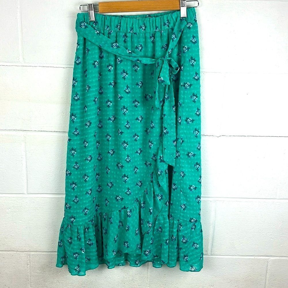 Numph Kaori floral ruffle midi skirt